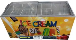 فریزر صندوقی بستنی فروشی پانصد لیتری با درب کشویی محدب